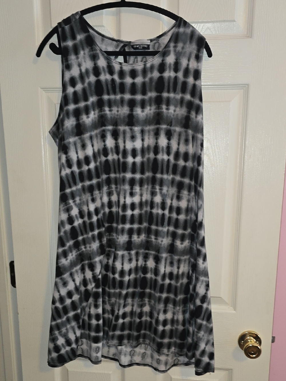 Allison Brittney Black & White Tie-Dye Midi Dress
